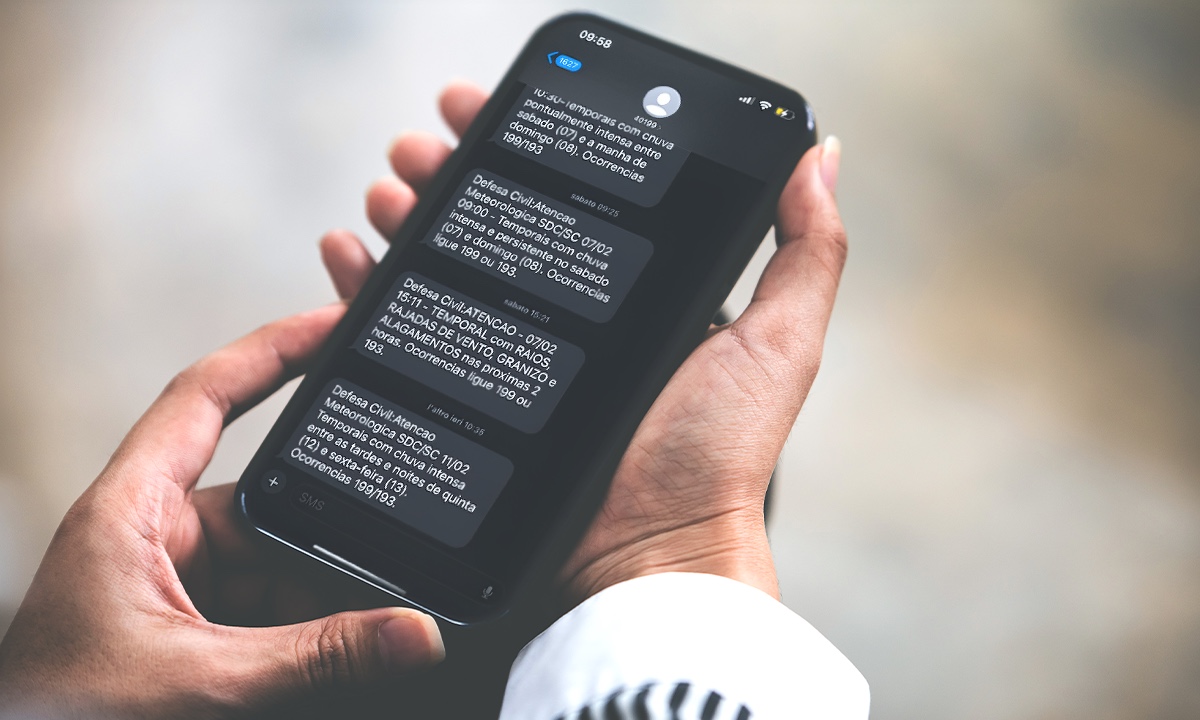 Santa Catarina lidera ranking nacional de alertas por SMS da Defesa Civil