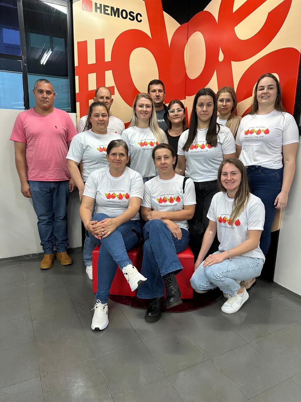 Voluntários de Sul Brasil participam de ação de doação de sangue promovida pela Secretaria de Saúde