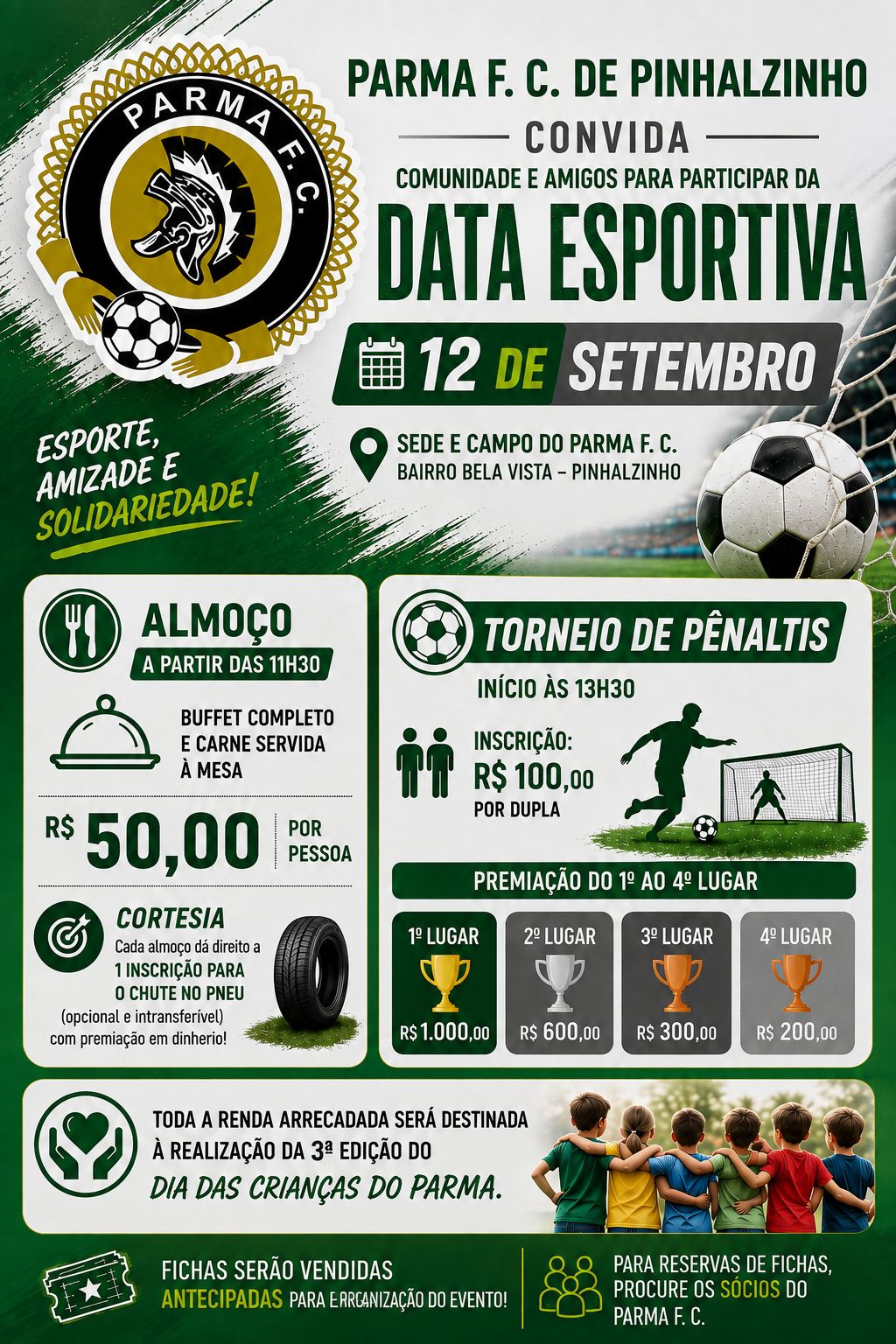 Parma F. C. promove evento esportivo e beneficente no bairro Bela Vista