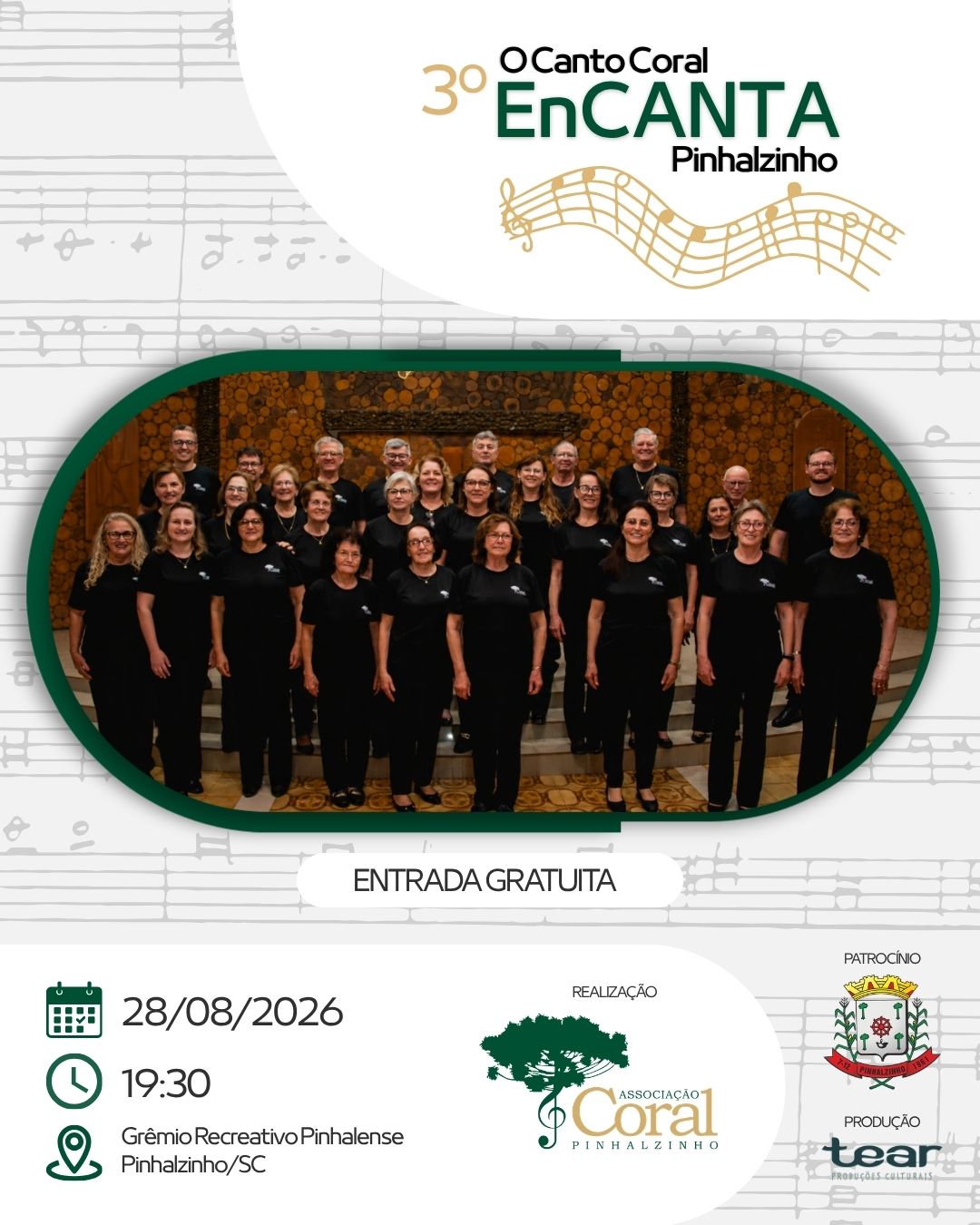 O Canto Coral EnCANTA Pinhalzinho prepara uma noite especial para os pinhalenses