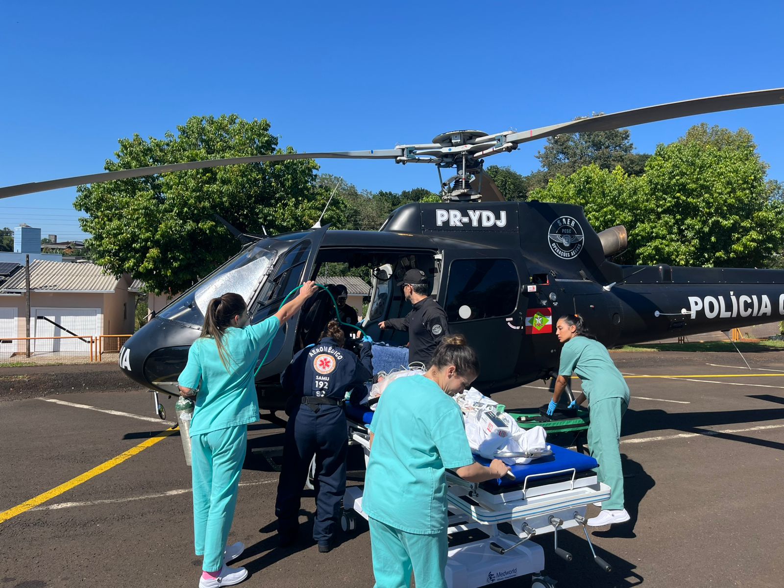 Nova Erechim: operação aeromédica transfere paciente em estado crítico