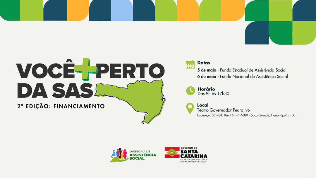 SAS abre inscrições para eventos sobre financiamento da assistência social em Florianópolis