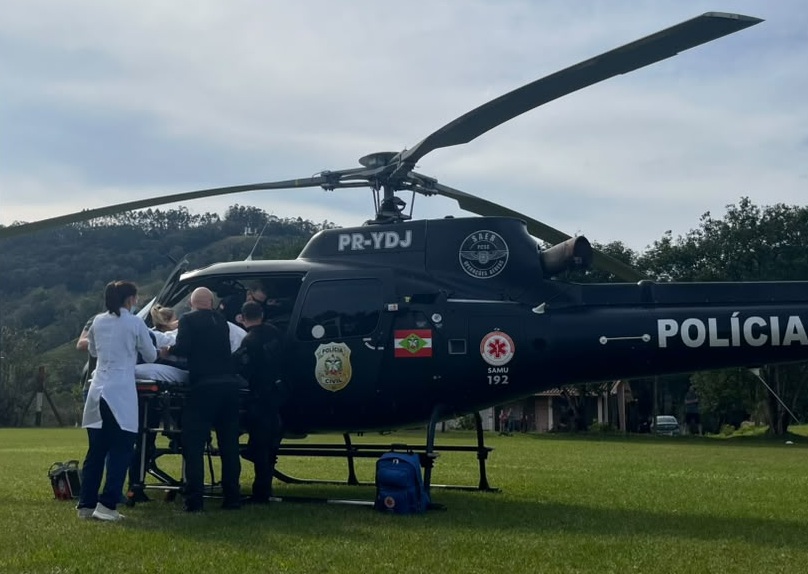 Moradora de 38 anos é transferida às pressas de helicóptero em União do Oeste