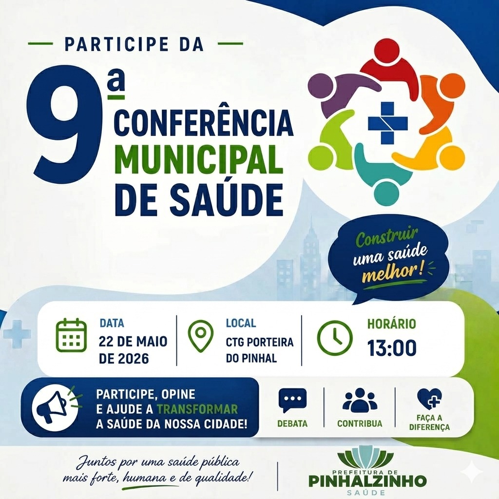 Comunidade é convidada a participar da construção da saúde pública em Pinhalzinho durante conferência municipal