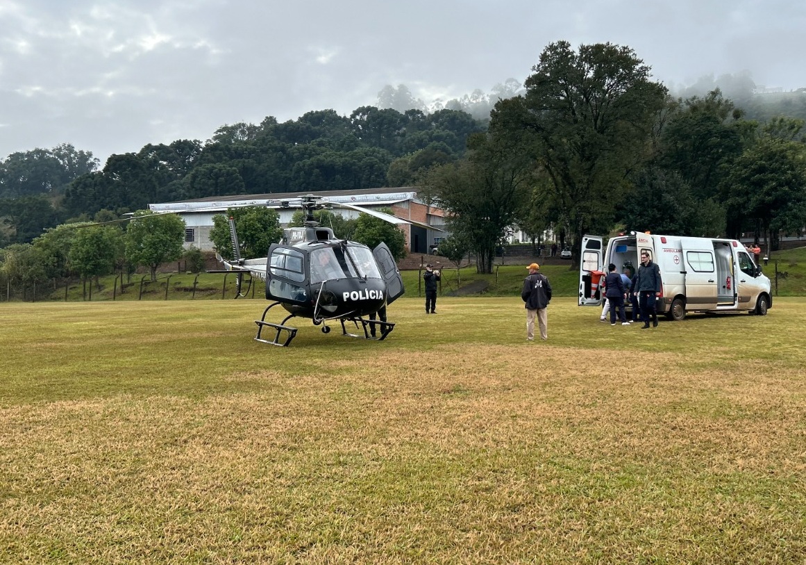 Moradora é transferida de helicóptero em Jardinópolis