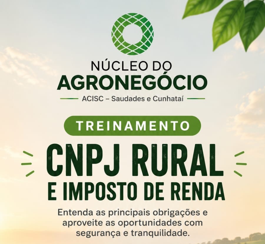 Produtores de Saudades e Cunhataí terão capacitação sobre CNPJ Rural e Imposto de Renda
