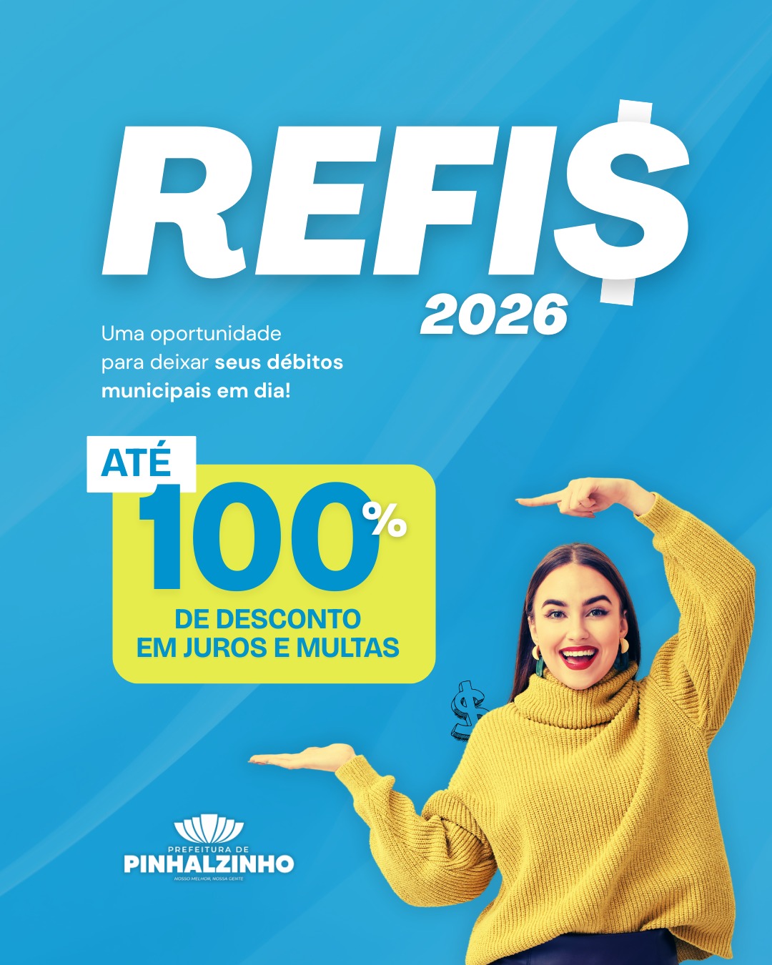 Contribuintes de Pinhalzinho podem quitar dívidas municipais com descontos especiais