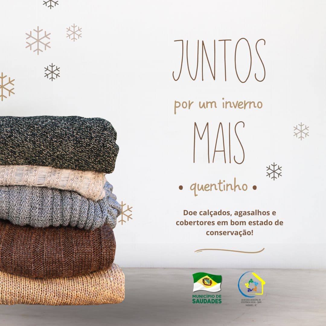 Bazar Solidário reforça pedido por doações de roupas de inverno em Saudades