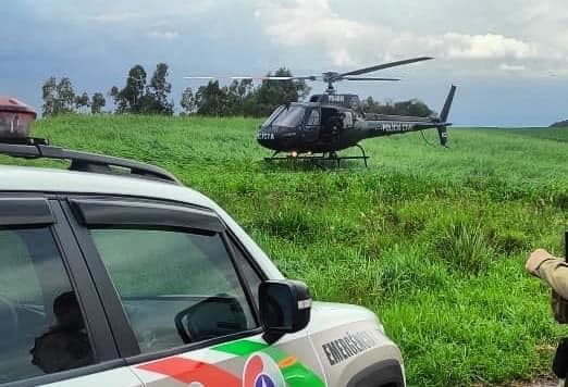 Buscas contaram com apoio de aeronave (Foto: Polícia Militar)