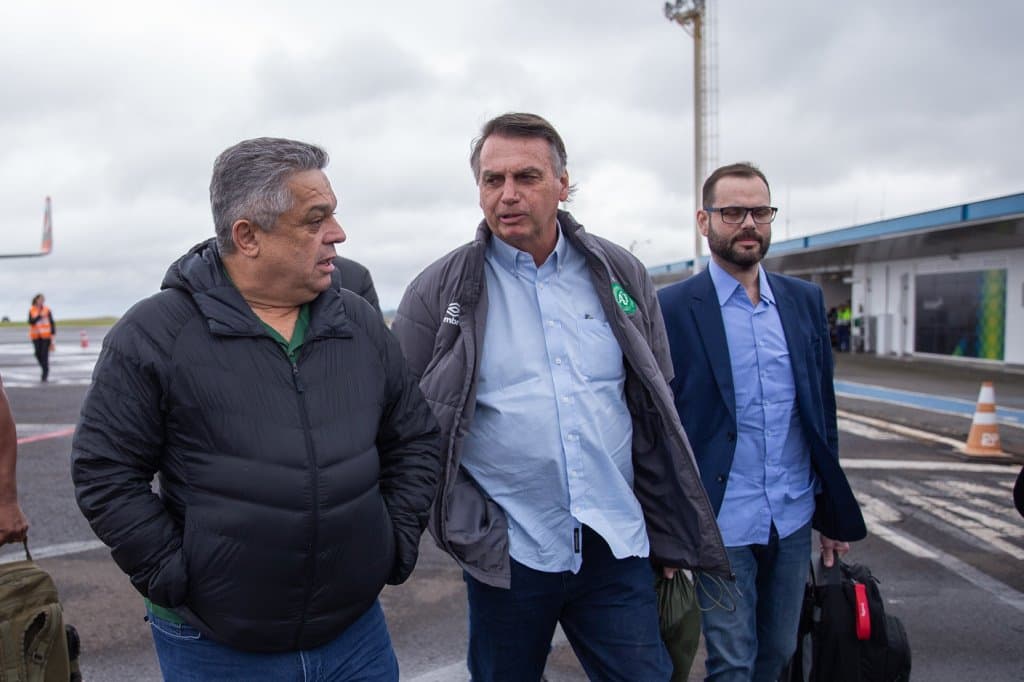 Ex-presidente Jair Bolsonaro em Chapecó (Foto: Leandro Schmidt)
