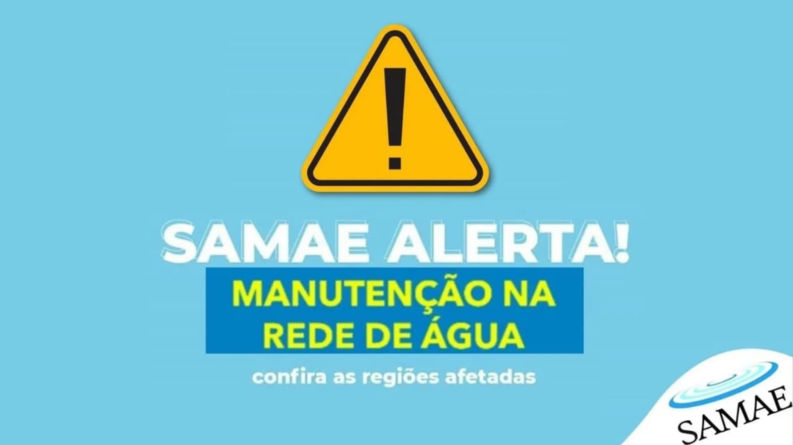 Abastecimento de água será temporariamente interrompido em bairros de Saudades 