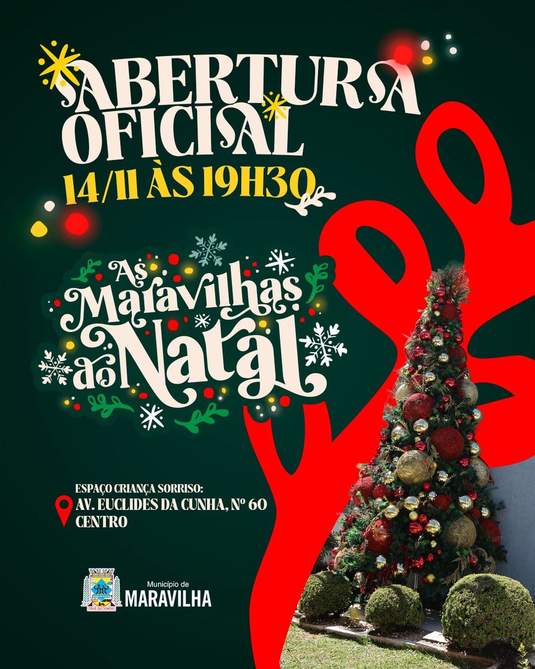 Maravilha acende a magia: programação natalina promete encantar moradores e visitantes