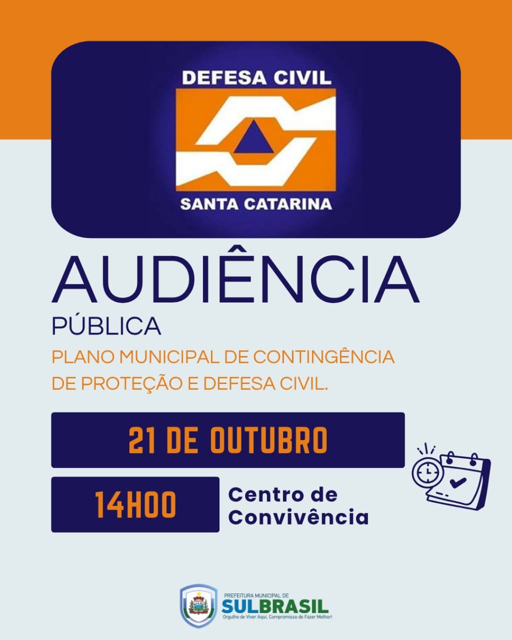 Sul Brasil realiza audiência pública para aprovação do Plano Municipal de Contingência