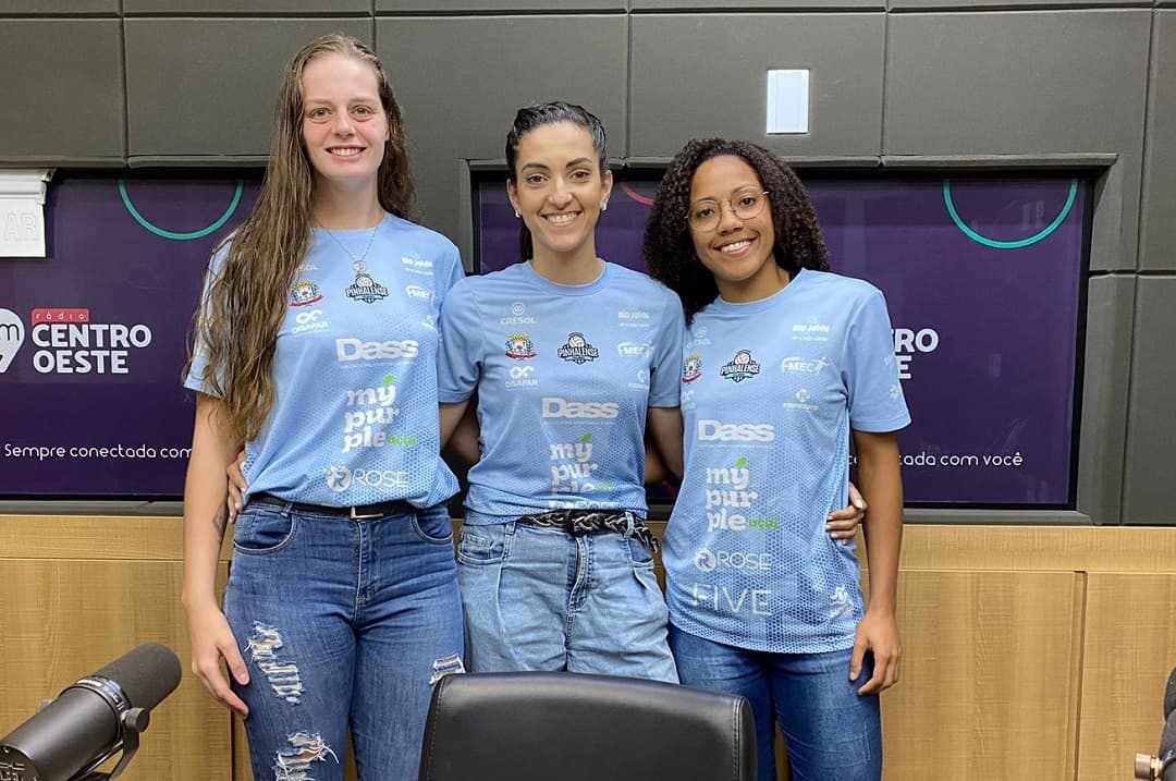 Priscila, Rafaela e Isteissy participaram do Resenha Esportiva (Foto: Felipe Eduardo Zamboni)