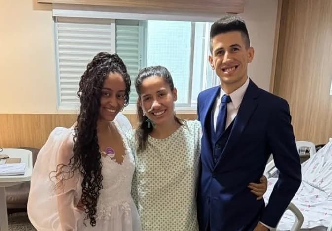 Noivos viajam 12 horas para levar casamento até irmã doente