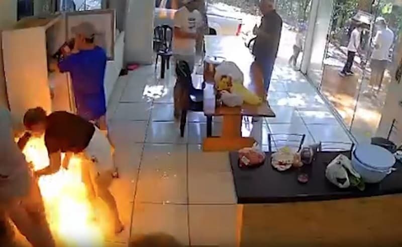 Susto grande em cidade do Paraná (Foto: Câmera de segurança)