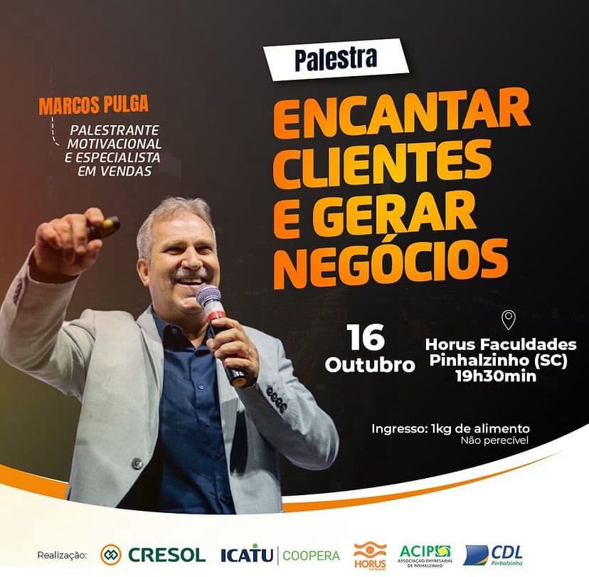Pinhalzinho terá palestra “Encantar clientes e gerar negócios” na próxima semana