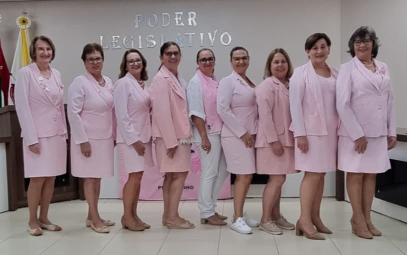 Direção da Rede Feminina de Pinhalzinho  (Foto: Divulgação)