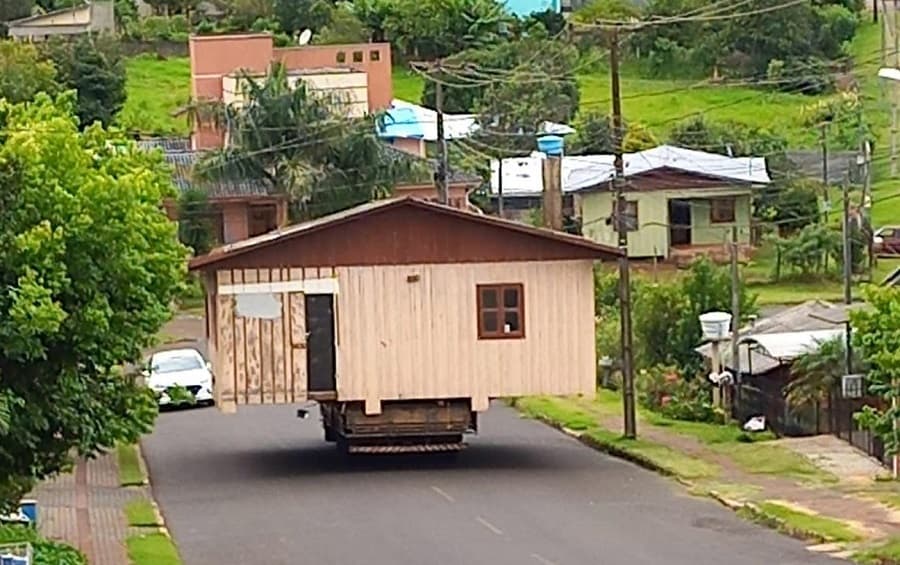 Deslocamento foi flagrado por um morador em Coronel Vivida (Foto: Redes Sociais)
