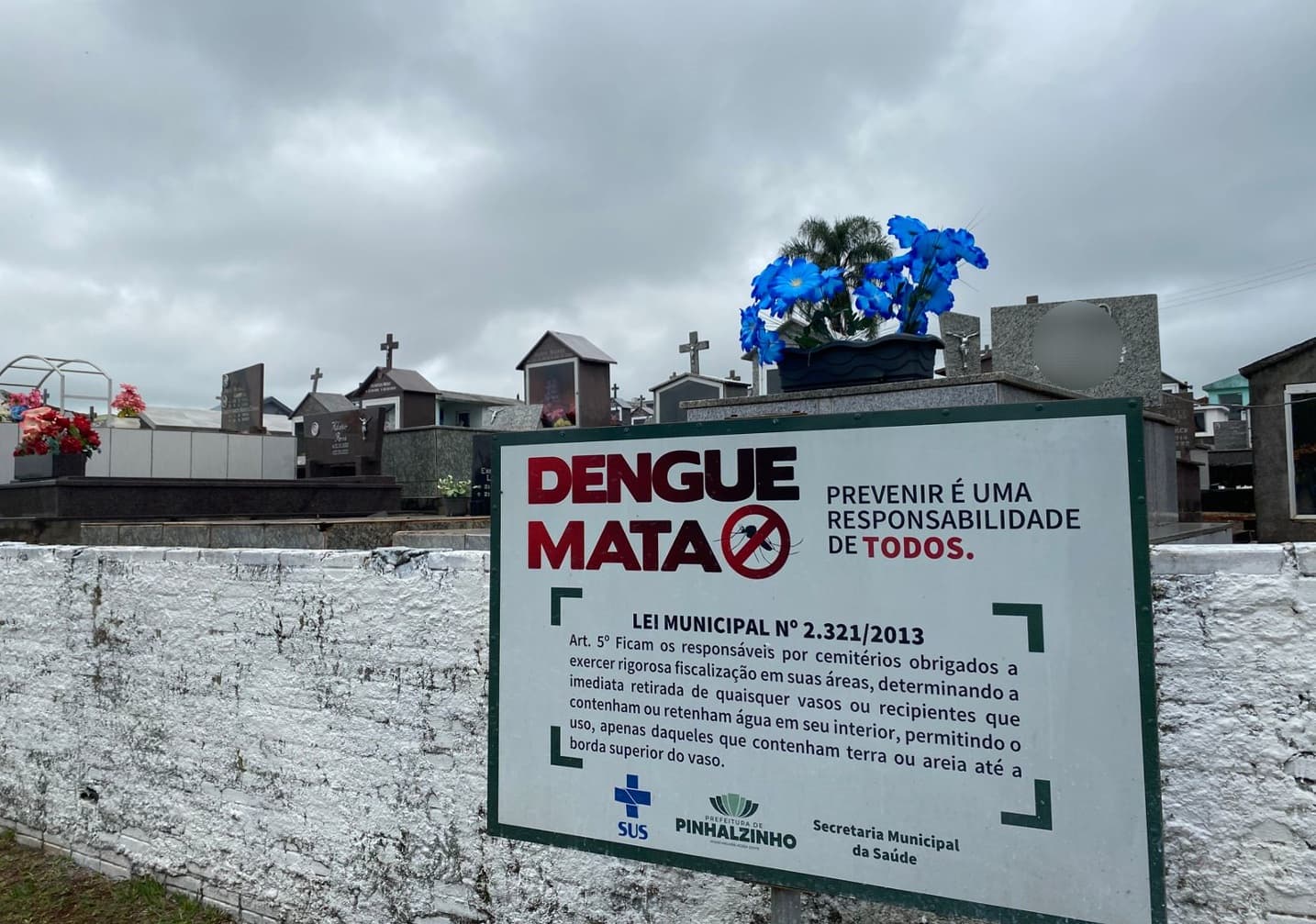 Vigilância Sanitária reforça alerta contra a dengue no Dia de Finados em Pinhalzinho