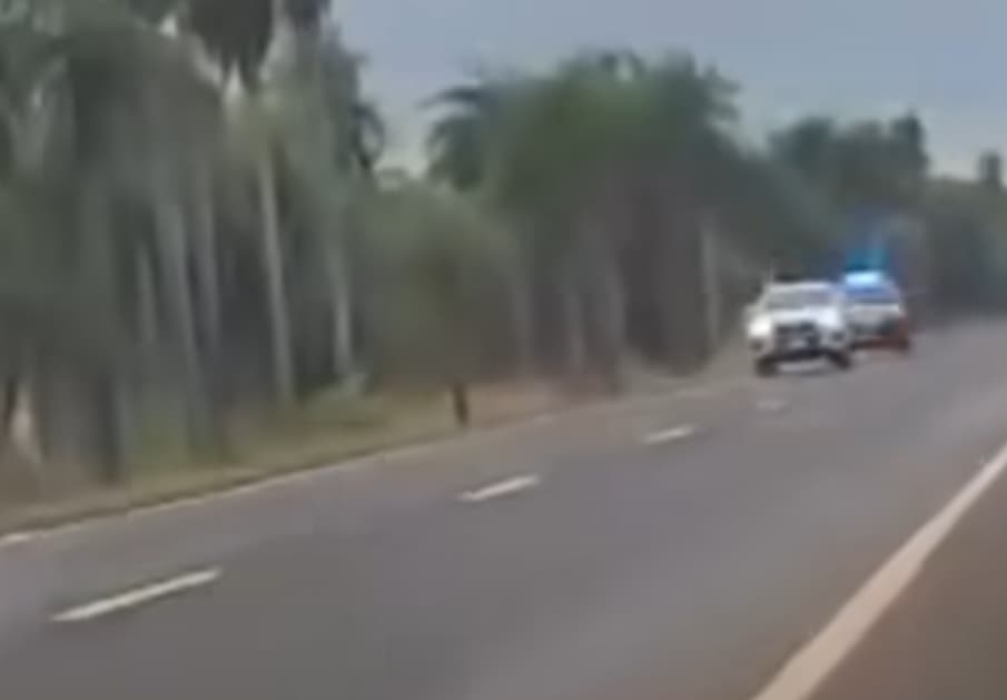 Fuga em alta velocidade (Foto: PRF)