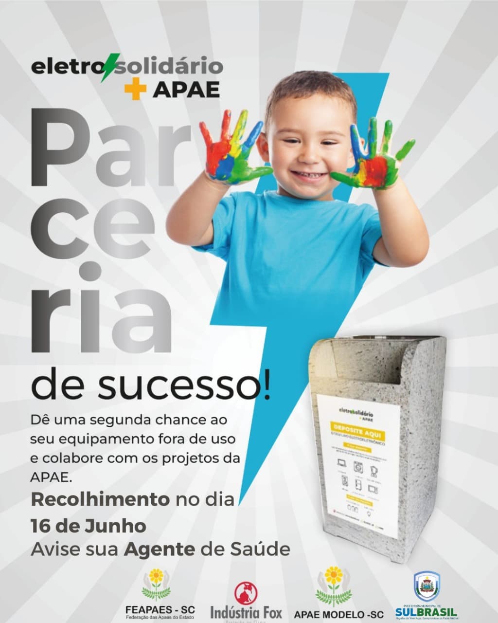 Sul Brasil promove campanha de recolhimento de lixo eletrônico em parceria com a APAE