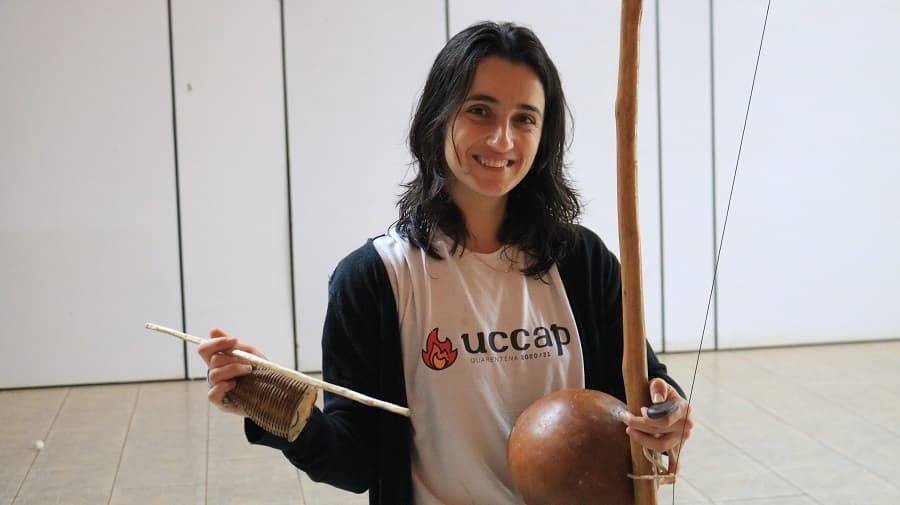 Professora de Capoeira fala sobre evento do final de semana (Foto: Renan Ribeiro)