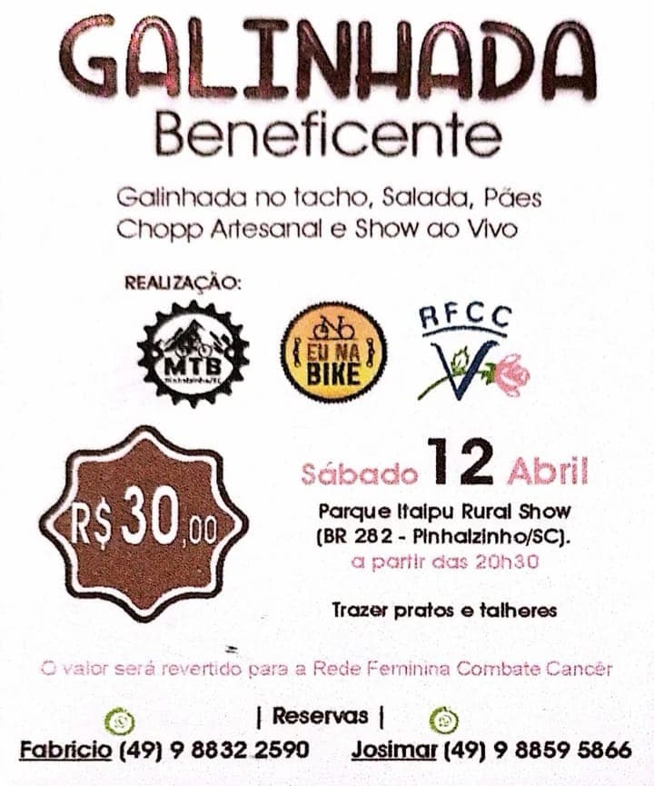 Galinhada beneficente da Rede Feminina acontece neste sábado em Pinhalzinho
