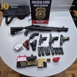 Armas são apreendidas em São Miguel do Oeste  (Foto: Divulgação )