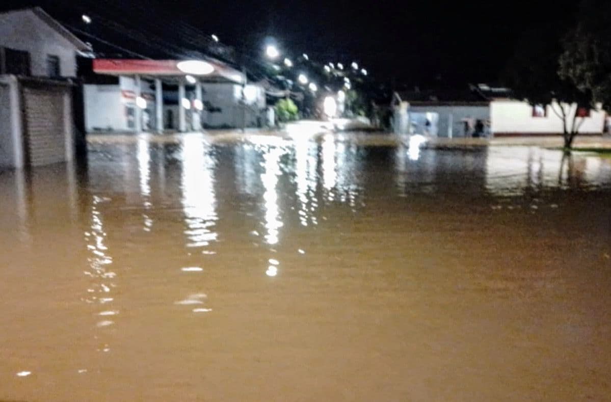 Chuva forma pontos de alagamento em Jardinópolis  (Foto: Gilmar Bortese/Divulgação)