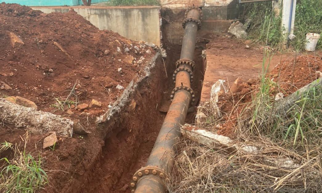 Obras na estação de captação da Casan devem ser finalizadas nesta quarta  (Foto: Gilmar Bortese)