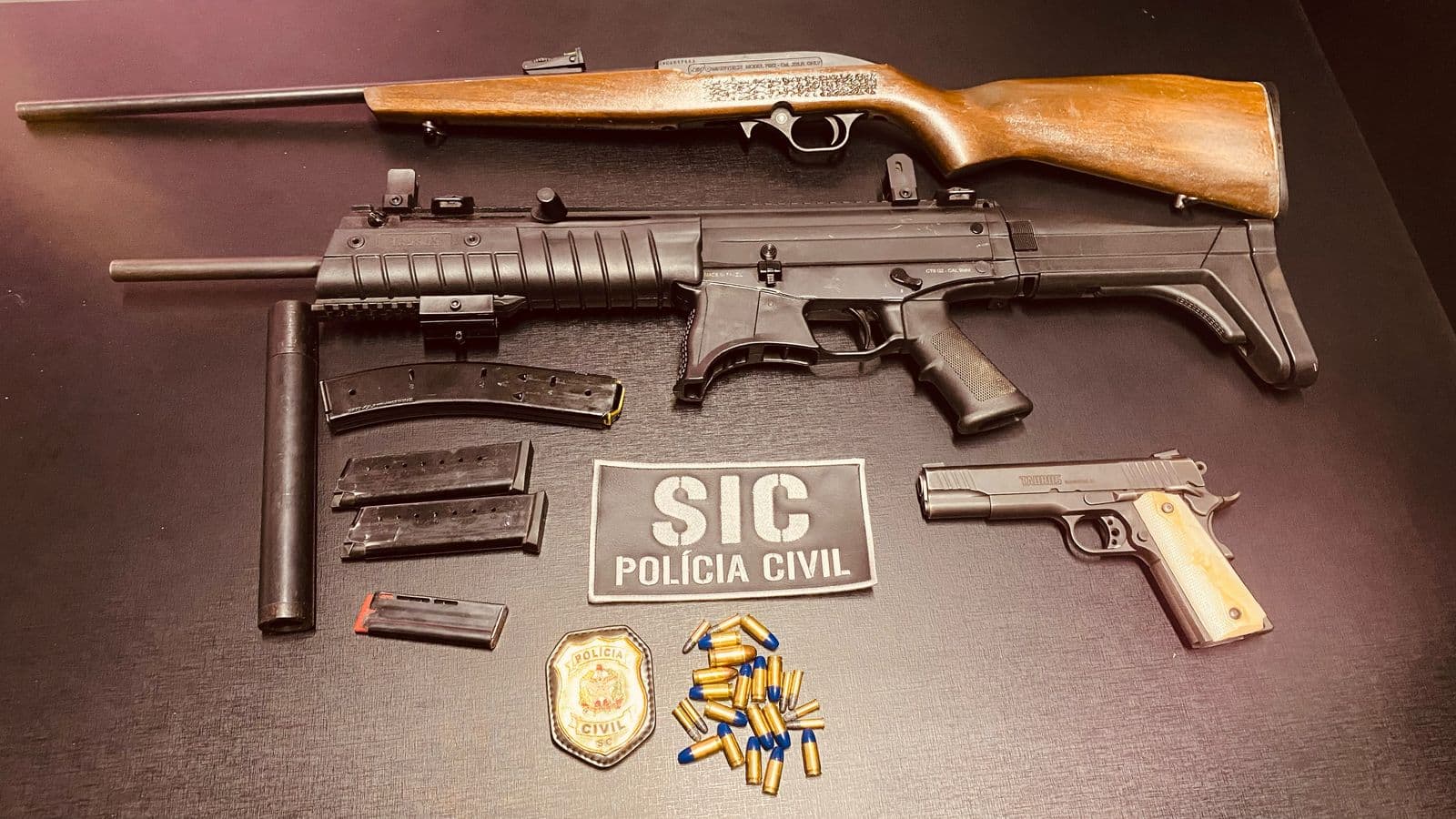 Operação em Pinhalzinho apreende armas em Combate à Violência Doméstica