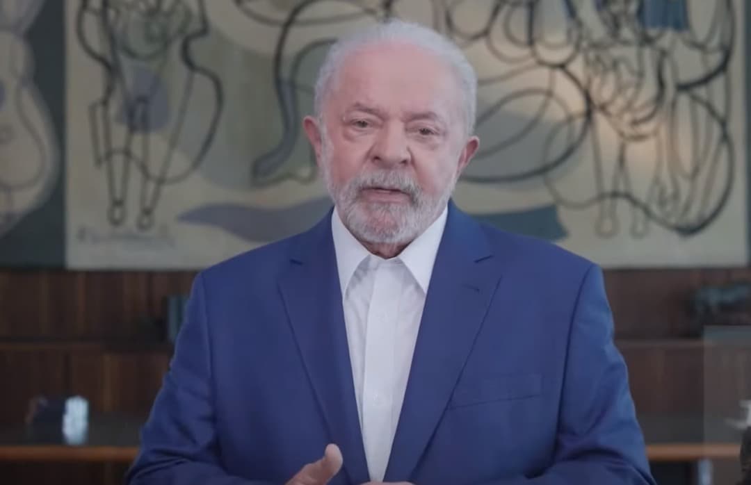 Lula durante pronunciamento em rede nacional (Foto: Reprodução)