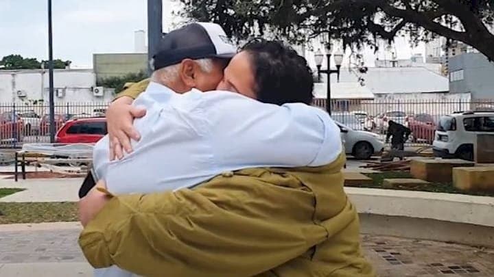 Reencontro de pai e filha (Foto: Polícia Militar )