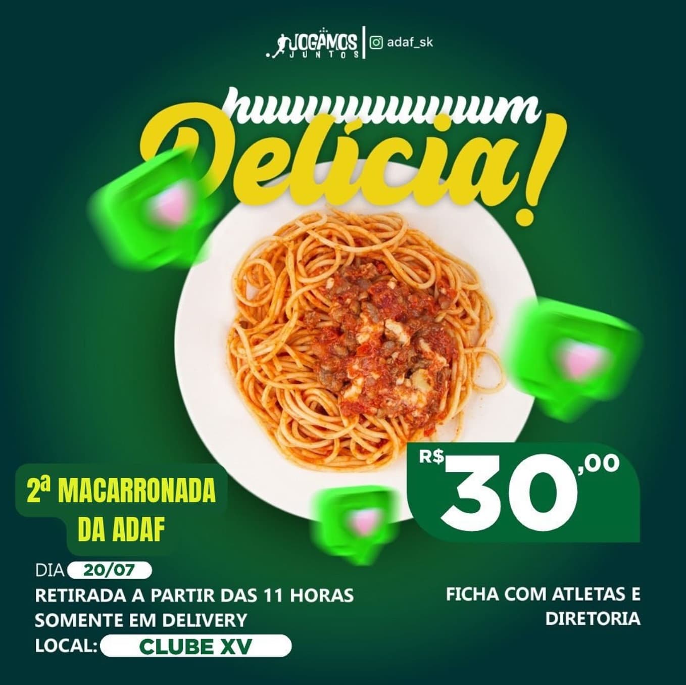 Macarronada da Adaf (Foto: Divulgação)