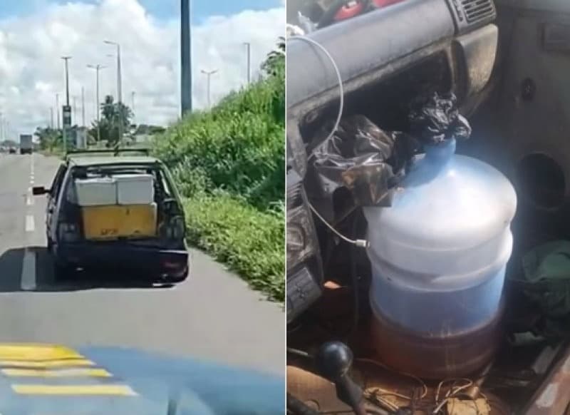 PRF flagra Uno "caindo aos pedaços" 