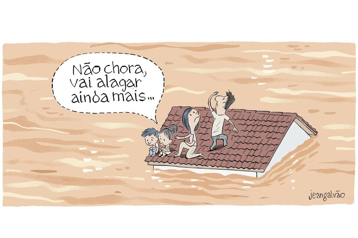 Charge sobre enchente no Rio Grande do Sul gera revolta 