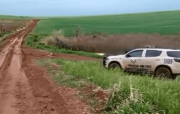 Animal foi abandonado por "fujão" (Foto: Polícia Militar)