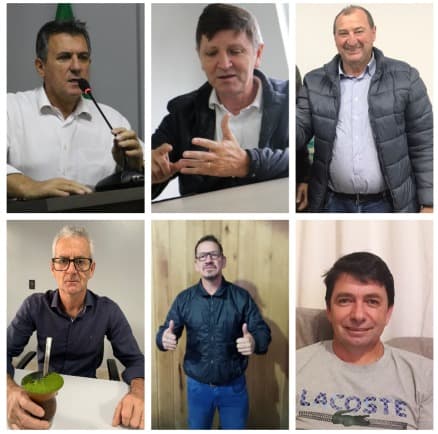 Pré-candidatos a prefeito em Águas Frias (Foto: Gilmar Bortese)