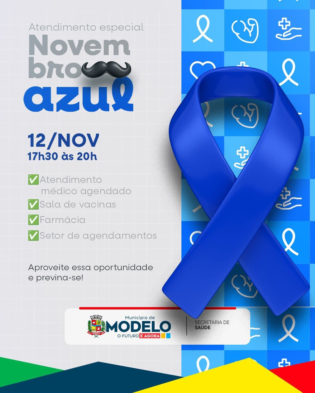 Modelo promove atendimento em horário estendido para homens durante o Novembro Azul