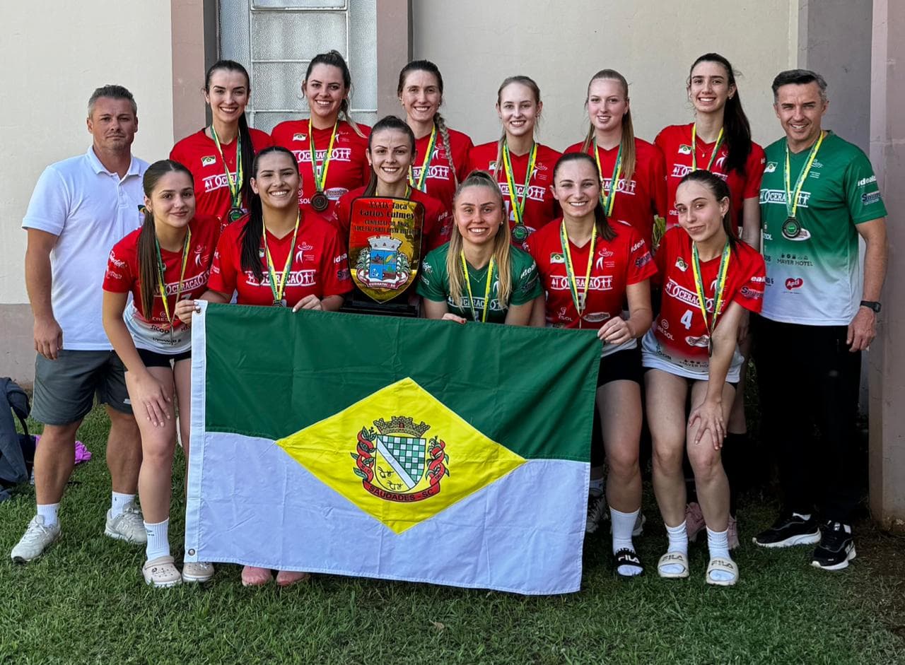 Competição reuniu equipes de Santa Catarina, Rio Grande do Sul e Argentina, destacando o talento e a tradição do voleibol de Saudades. (Foto: Divulgação)