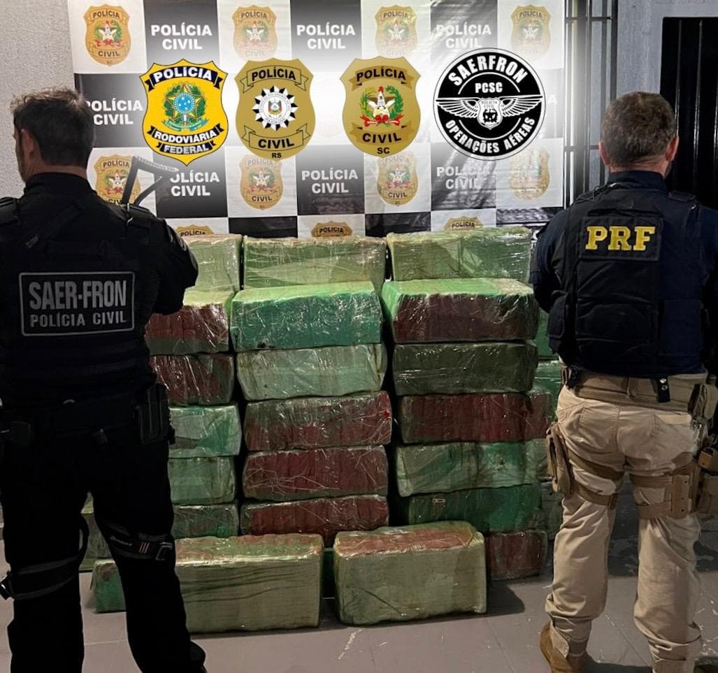 707kg de maconha são apreendidos em Bom Jesus do Oeste