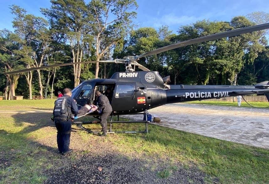 Helicóptero deslocou com urgência (Foto: Divulgação)