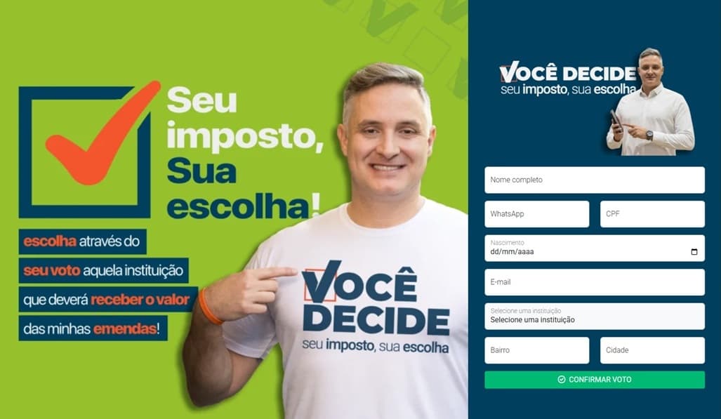 Votação online define quais municípios receberão emendas de Matheus Cadorin (Foto: Reprodução/Internet)