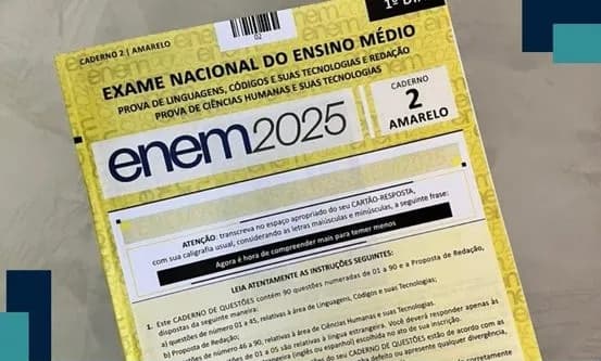 O segundo dia de provas do Enem 2025 está previsto para o próximo domingo. (Foto: Reprodução/Internet)