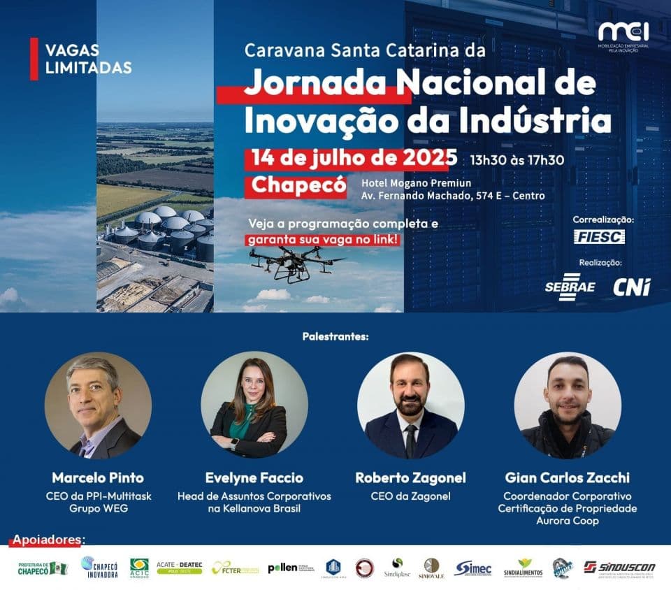 Chapecó sedia 1ª Jornada Nacional de Inovação da Indústria promovida pela FIESC