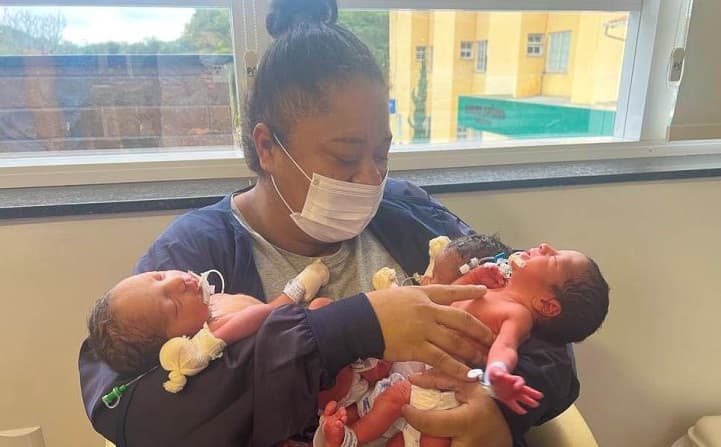 Até a realização do parto, esta semana, Aline enfrentou alguns desafios na gestação (Foto: Hospital Azambuja)