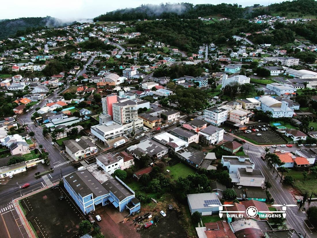 Imagem áerea do município de Saudades (Foto: Dirlei Andre Dias)