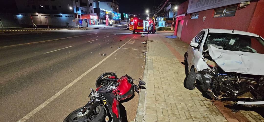 Motociclista vai a óbito em violenta colisão