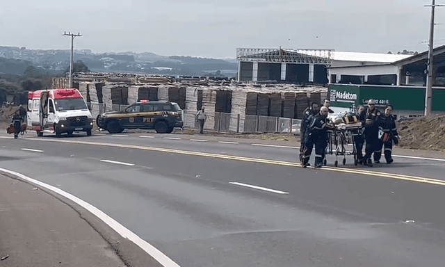 Motociclista fica gravemente ferido em acidente na BR-282